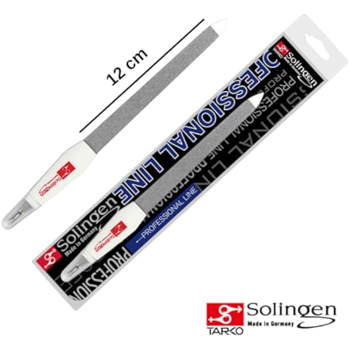 solingen مبرد أظافر محترف من سولنجن - مقص/مزيل جلد الأظافر | أداة مانيكير وباديكير | أداة 2 في 1 للعناية بأظافر اليد والقدم | مبردات ياقوتية مزدوجة الجانب وقاطع جلد ميت حاد - Image 5